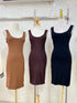 Deep Round Neck Backless  Body con Dress